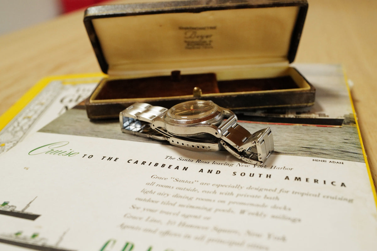 Rolex Oyster Junior Sport ref.3136 Double Signed Beyer With Original Box circa 1940