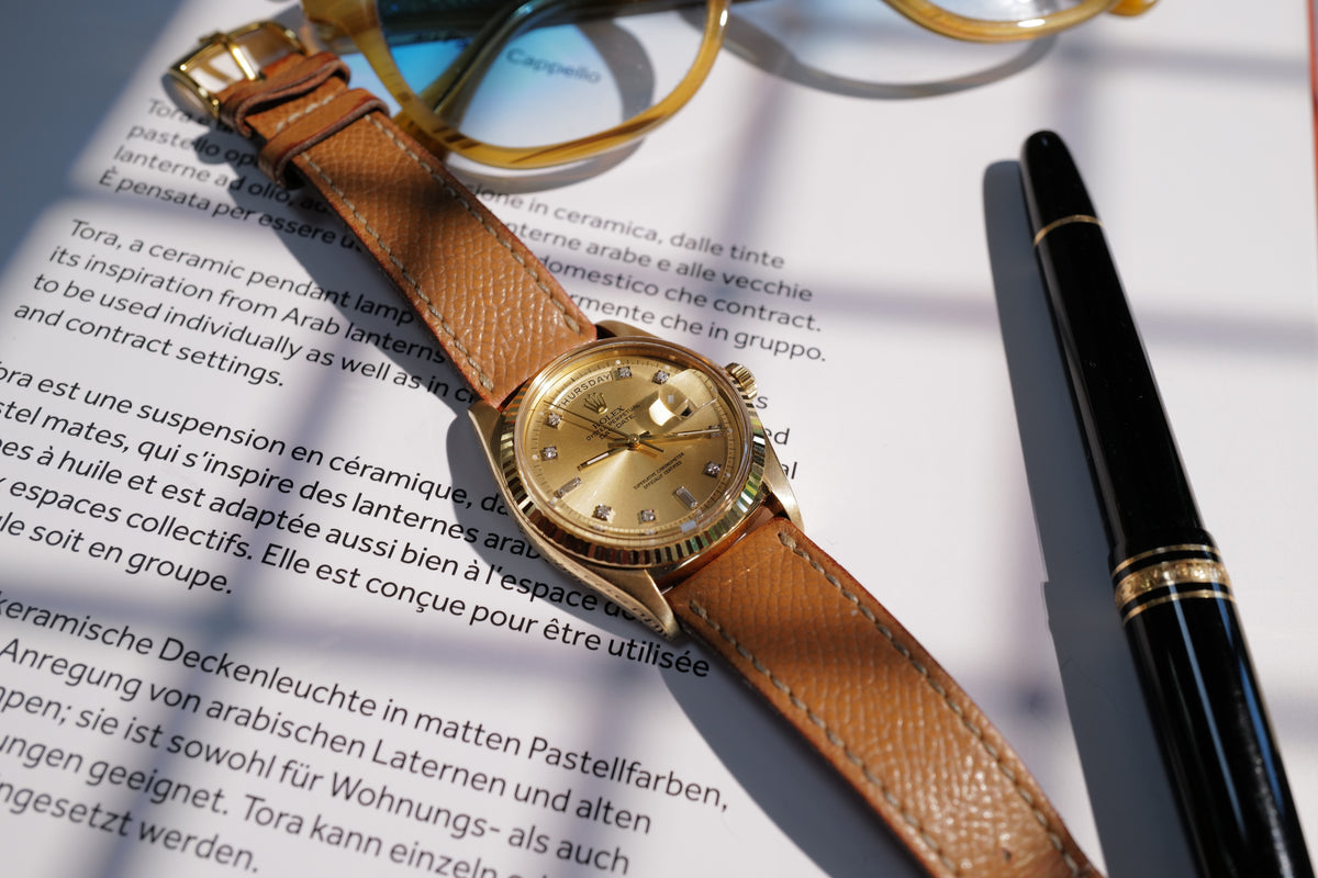 Rolex Day-Date 1803 in Yellow Gold with Original Diamond-Set Champagne Dial – Circa 1976