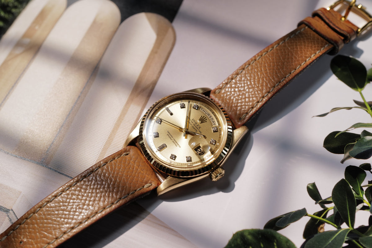Rolex Day-Date 1803 in Yellow Gold with Original Diamond-Set Champagne Dial – Circa 1976