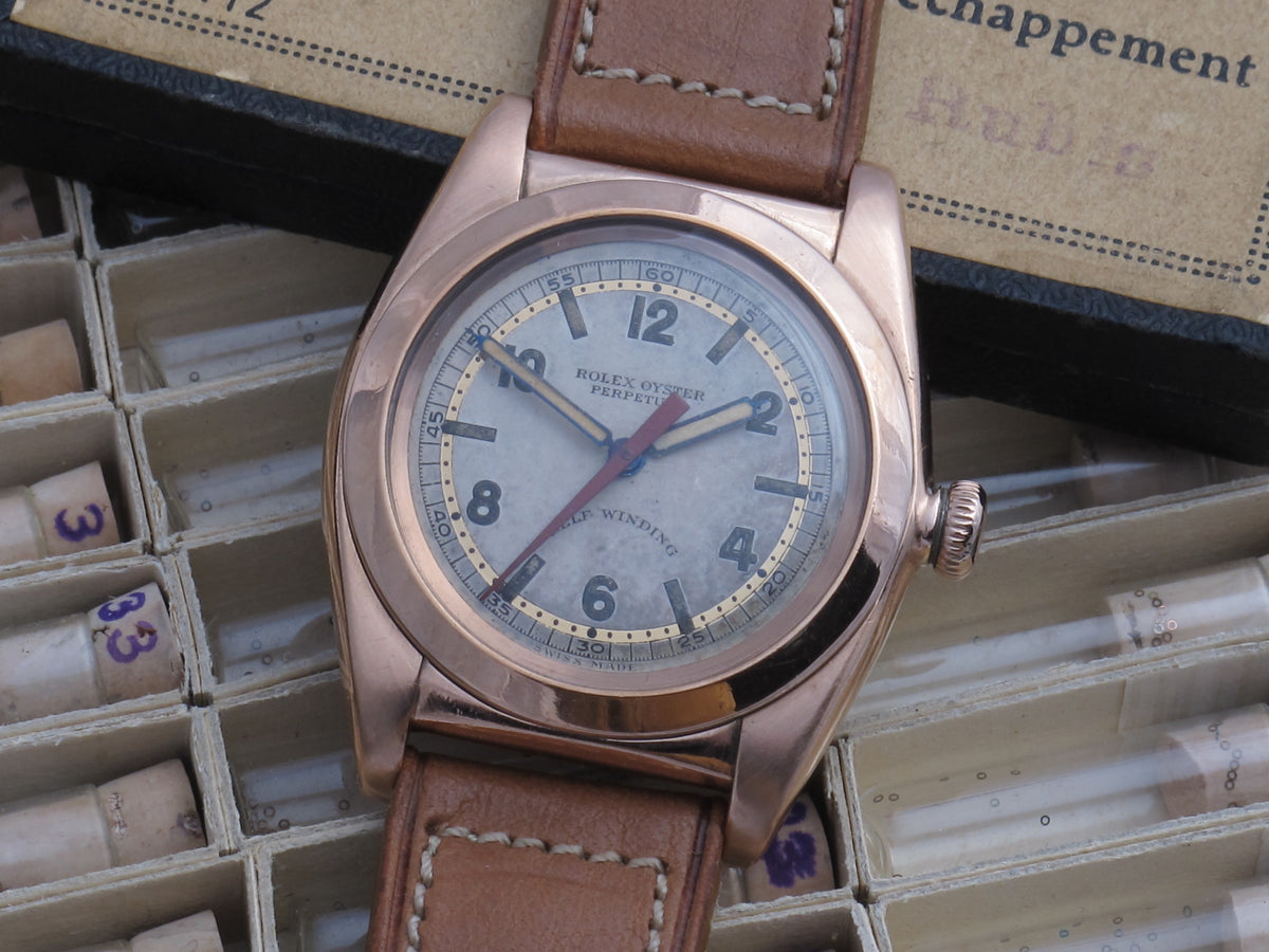 Rolex Oyster Perpetual Bubbleback Ref. 3696 – Rare Majestic Dial – 1938