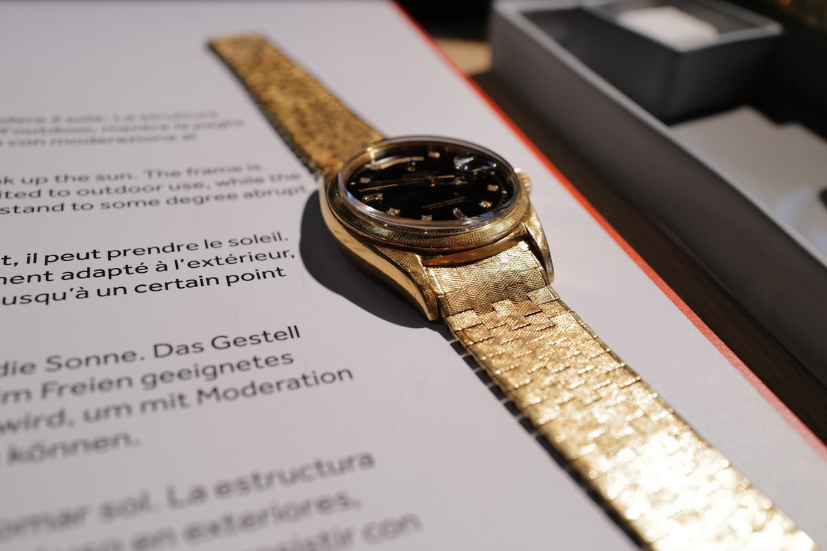 Rolex Day-Date Ref. 1806 ‘Florentine’ – Rare Black Sunburst Diamond Dial
