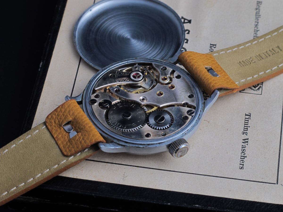 Big oversize(40mm) Helevita with beautiful 2 tone dial with applied Breguet numerals