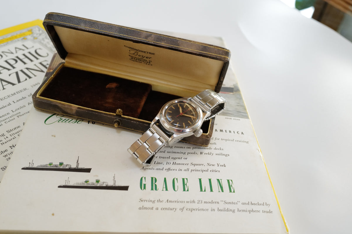 Rolex Oyster Junior Sport ref.3136 Double Signed Beyer With Original Box circa 1940