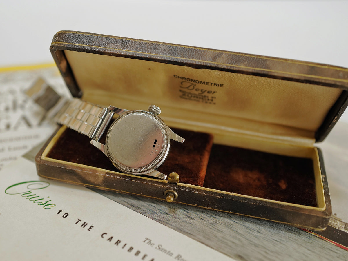 Rolex Oyster Junior Sport ref.3136 Double Signed Beyer With Original Box circa 1940