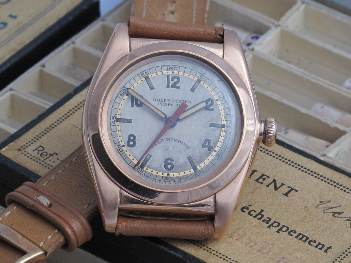 Rolex Oyster Perpetual Bubbleback Ref. 3696 – Rare Majestic Dial – 1938
