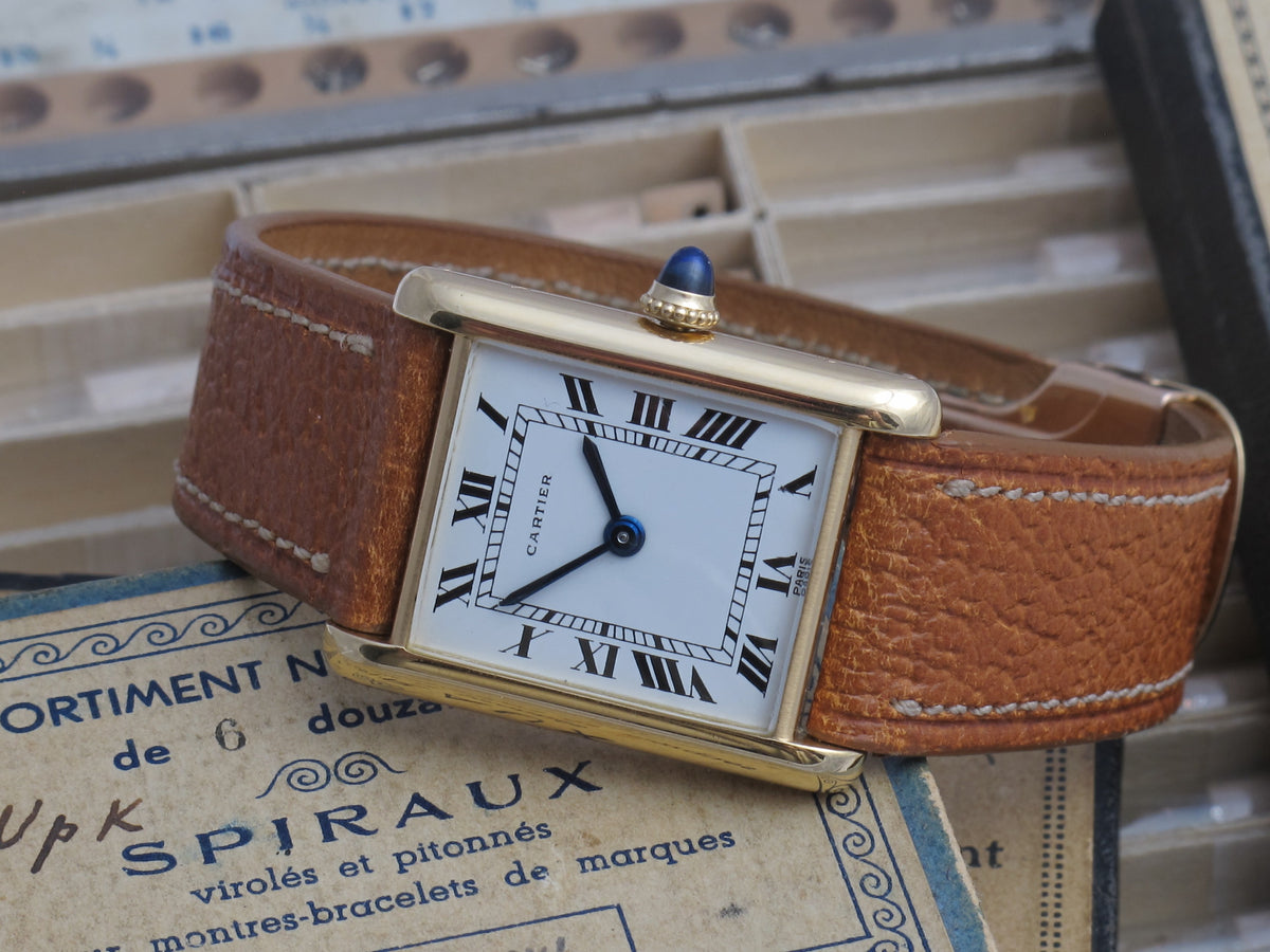 Vintage cartier Tank Louis Cartier Paris dial Jaeger movement from the 1960's